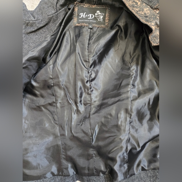 H&D Classic Leather Collection Speckled Leather and Denim Jacket. Size Large - Picture 12 of 16